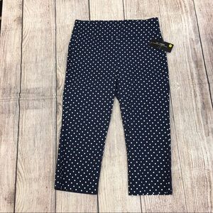 ❤️Zoe + Phoebe Navy white dots Capris Pull On med
